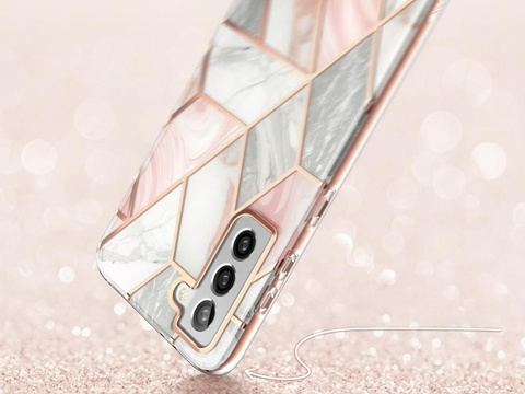 Etui Supcase Cosmo für Samsung Galaxy S21 Marmor Pink