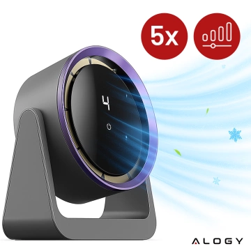 Przenośny wentylator biurkowy Alogy 4000mAh 5 prędkości regulowany kąt montaż naścienny wentylator chłodzący