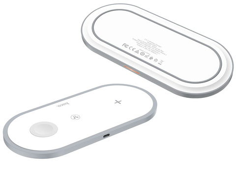 Ładowarka indukcyjna Qi 3w1 HOCO CW24 3IN1 do iPhone/AirPods/Watch White