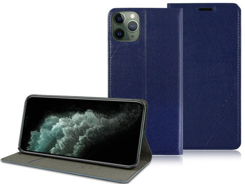 Flip Case Wallet Alogy Ledertasche für Apple iPhone 11 Pro Max Marineblau