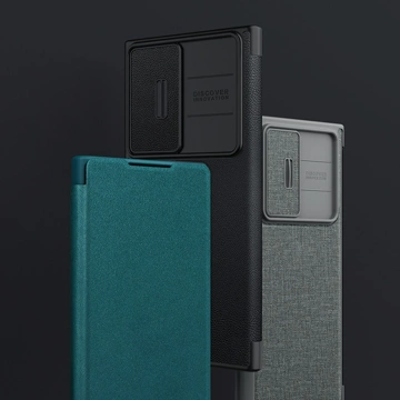 Nillkin Qin Leather Pro Case Samsung Galaxy S23 Flip Cover Kamerahülle Grün