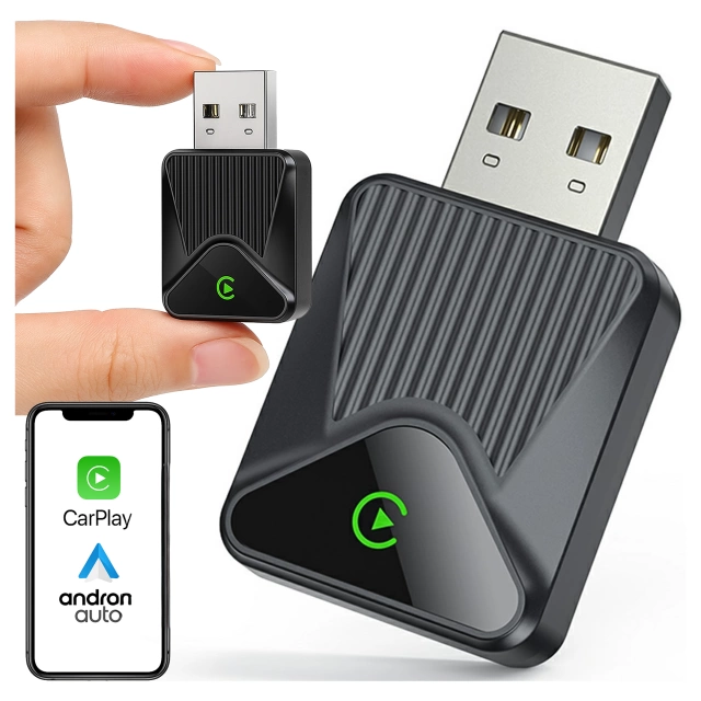 Adapter Bezprzewodowy Apple CarPlay i Android Auto do Auta, Plug & Play z Portem USB-A + Przejściówka USB-C, Szybkie Połączenie i Stabilna Transmisja, Alogy DriveLink™