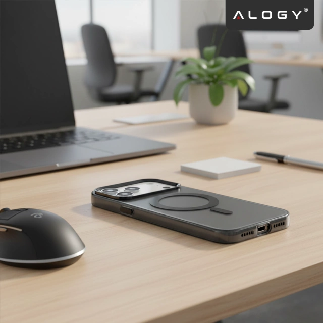 Etui do Apple iPhone 17 Pro Max – matowa obudowa do MagSafe z ochroną obiektywu, smukłe i odporne na zarysowania, idealne dopasowanie – Alogy Skinny MatteCase™ Czarne +2x Szkło hartowane