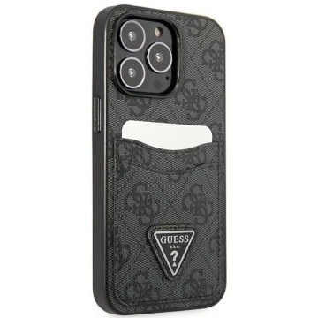 Etui na telefon Guess do iPhone 13 Pro / 13 6,1" czarny/black hardcase 4G Triangle Logo Cardslot