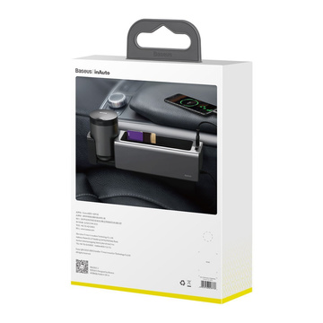 Baseus Deluxe Metall-Auto-Organizer mit Getränkehalter, 2x USB-Aufladung (schwarz)
