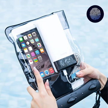 Wasserdichte Hülle für Telefon, 7,2 Zoll, Tasche mit Schultergurt, universell, groß, wasserdicht, 23 x 25 cm, Schwarz