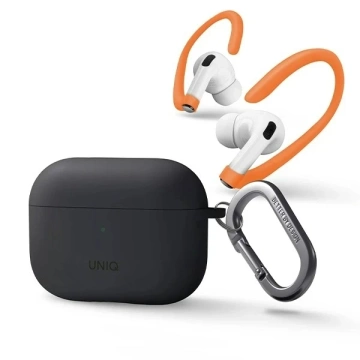 UNIQ Schutzhülle für Nexo AirPods Pro 2 Gen Ohrbügel Silikongrau/Anthrazitgrau