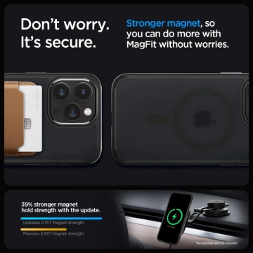 Spigen Ultra Hybrid Mag oder MagSafe für iPhone 15 Pro Hülle Frost Black
