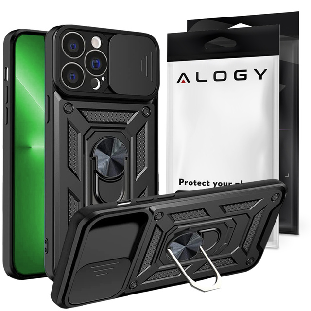 Etui Alogy Camshield Stand Ring z osłonką na aparat do Apple iPhone 13 Pro Max