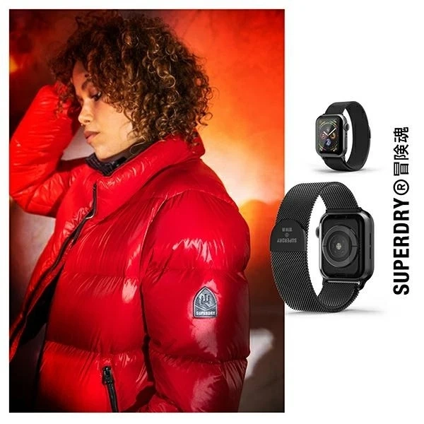 Pasek do smartwatcha SuperDry Watchband Apple Watch 38/40/41 mm Chainmail czarny/black 41681