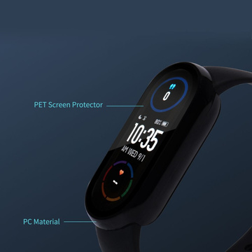 Defense360 Hülle mit Glas für Xiaomi Mi Band 3/4/5/6/6 NFC Schwarz