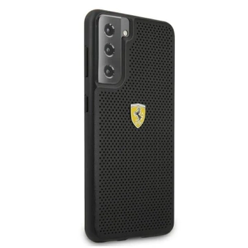 Etui für das Telefon Ferrari Hardcase für das Samsung Galaxy S21 czarny/black hardcase On Track Perforated