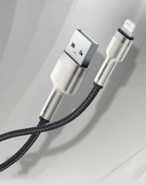 Baseus Cafule Metal Data USB-Kabel - Lightning 2,4 A 2 m weiß (CALJK-B02)