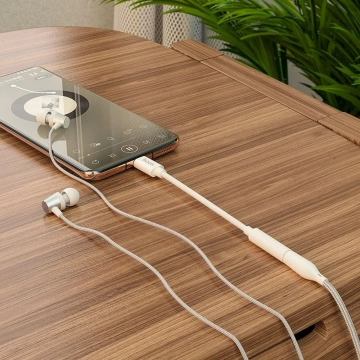 HOCO AUX-Adapter Typ C auf Klinke 3,5 mm LS30 Weiß