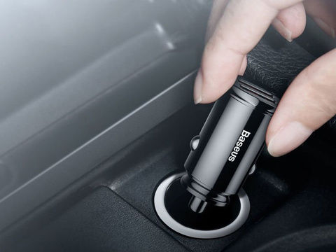 Baseus Dual Quick QC 3.0 2x USB 30W Autoladegerät schwarz