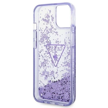 Etui Guess GUHCP14MLFCTPU für Apple iPhone 14 Plus 6,7" filial/lila Hardcase Liquid Glitter Palm Collection