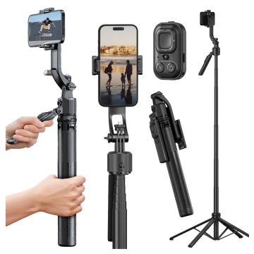 Kijek Selfie Stick Quadrapod Alogy TrackPod 2w1 z uchwytem na telefon i mocowaniem 1/4 Funkcja śledzenia twarzy kompatybilny z iPhone Android