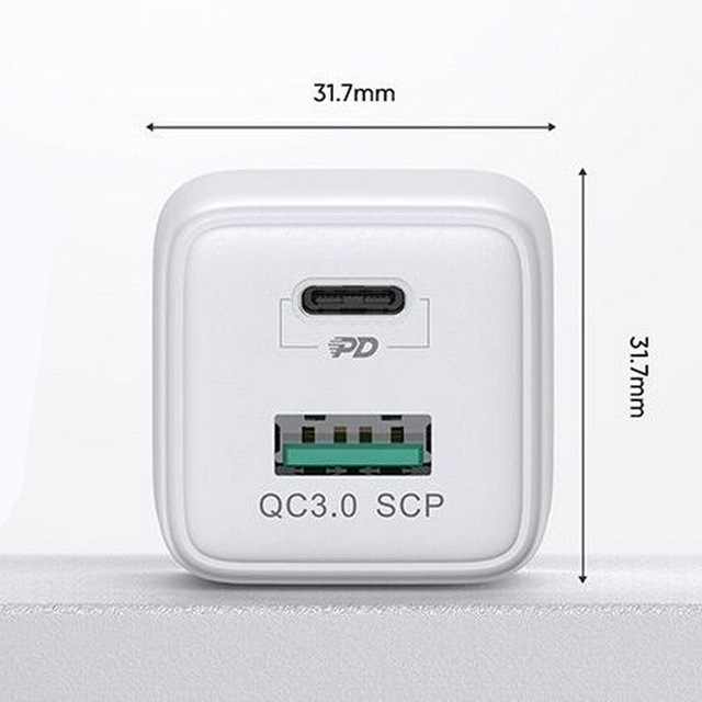 Ładowarka sieciowa Joyroom L-QP303 USB + USB-C 30W PD QC 3.0 AFC FCP White