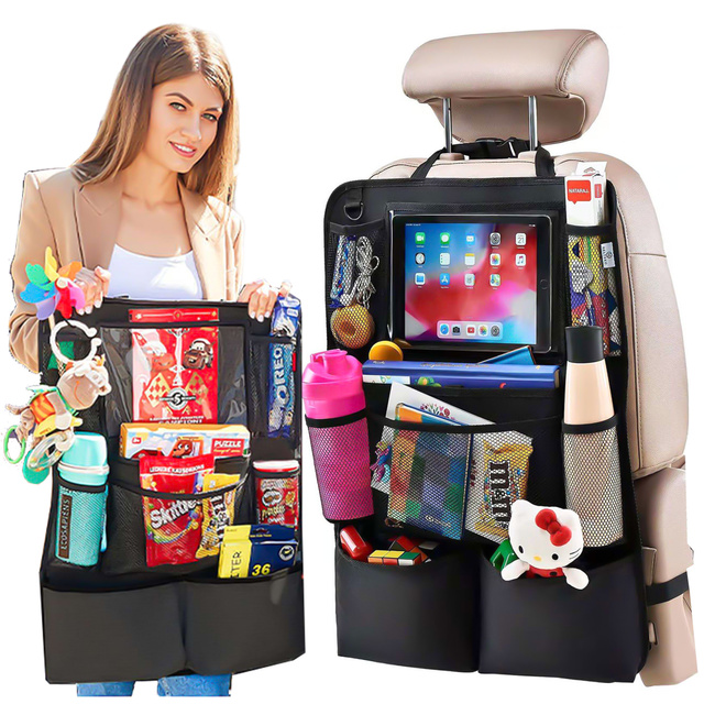 Organizer samochodowy do auta na fotel tył oparcie siedzenie samochodu ochraniacz Alogy na tablet Czarny + 2 Uchwyty