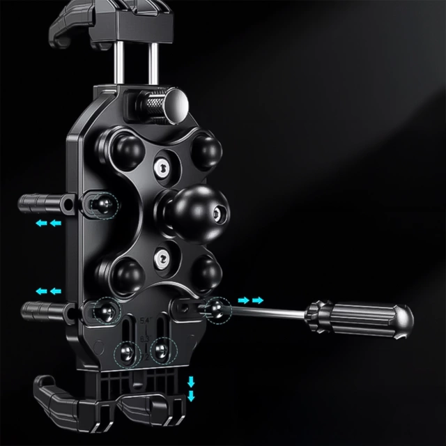 Uchwyt Motocyklowy Rowerowy na kierownicę KEWIG M26-C1 na telefon z systemem przeciwwstrząsowym na motor quada skuter Czarny