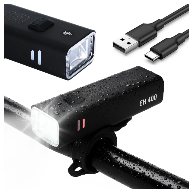 Alogy P12 Fahrradlicht schwarz Fahrradlicht vorne LED-Frontlicht Fahrradbeleuchtung wasserdicht IPX5