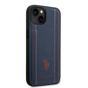 Etui na telefon US Polo Leather Stitch iPhone 14 Plus 6,7" granatowy/navy blue