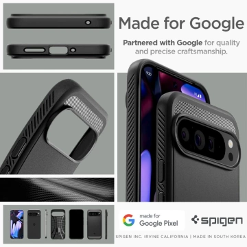 Etui Spigen Rugged Armor für Google Pixel 9 Pro XL Mattschwarz