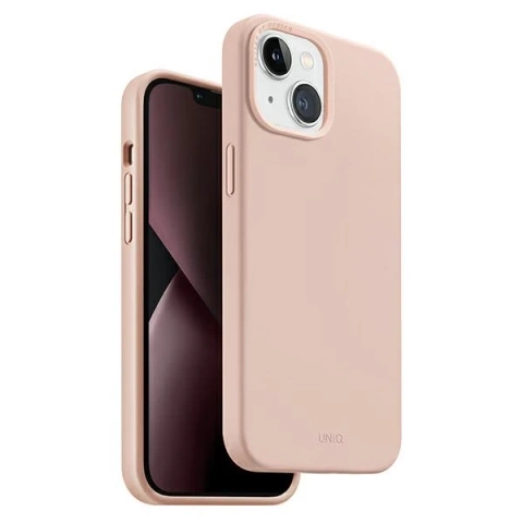 Etui UNIQ Lino Hue do iPhone 14 Plus 6,7" Magclick Charging różowy/blush pink