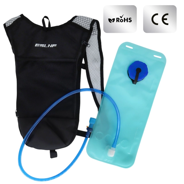 Plecak rowerowy na plecy torba z pojemnikiem bukłakiem 2L na napój dla rowerzysty kolarski do biegania Czarna