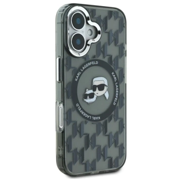 Karl Lagerfeld Hülle für iPhone 16 6,1" Schwarz MagSafe IML Monogramm Karl