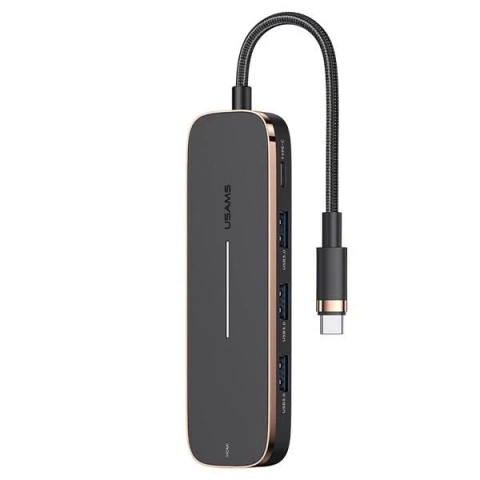 USAMS Adapter HUB 3xUSB USB-C HDMI Czarny/Schwarz SJ578HUB01 (US-SJ578)