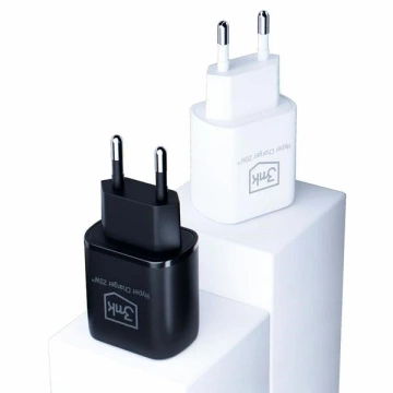 3mk HyperCharger 20W Wandladegerät 1xUSB-C 1xUSB-A PD/QC Schwarz