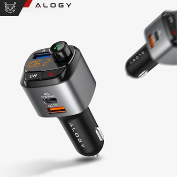 Alogy Car FM Transmitter USB QC 3.0 Ladegerät USB-C PD Bluetooth MP3-Player