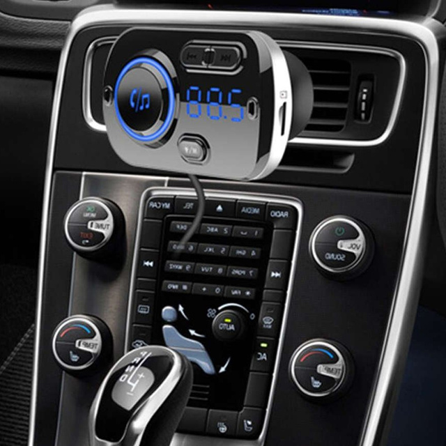 Transmiter FM Ładowarka samochodowa Bluetooth 2x USB QC 3.0 MP3 Quick Charge Czarny