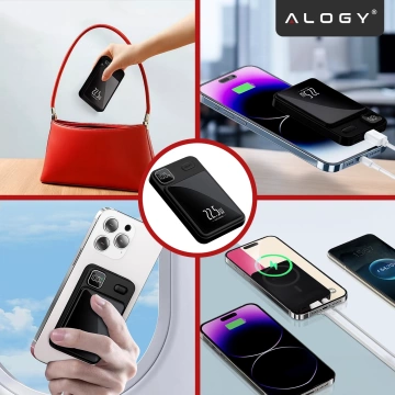 PowerBank Alogy MagCharge 22,5 W PD20W PowerDelivery Schnellladung 10000 mAh kabellos für MagSafe Black