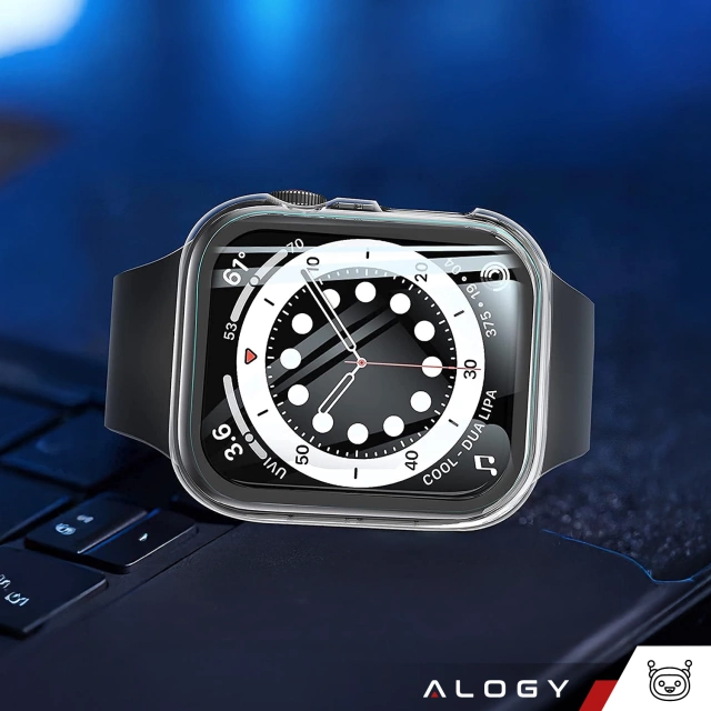 Obudowa ochronna z szkłem Alogy Protector Case 2w1 nakładka etui do Apple Watch 10 42mm Przezroczysta