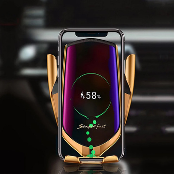 Automatische Autohalterung Alogy R2 Qi Induktionsladegerät für das Auto für den 10W Gold Kühlergrill