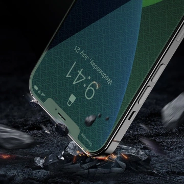 Baseus 2x grünes gehärtetes Glas 0,15 mm mit Anti Blue Light Filter iPhone 12 mini (SGAPIPH54N-LP02)