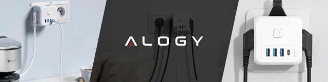 Rozgałęźnik sieciowy rozdzielacz Ładowarka adapter złodziejka 3 gniazdka EU 3x USB + USB-C C 7w1 Alogy Biały