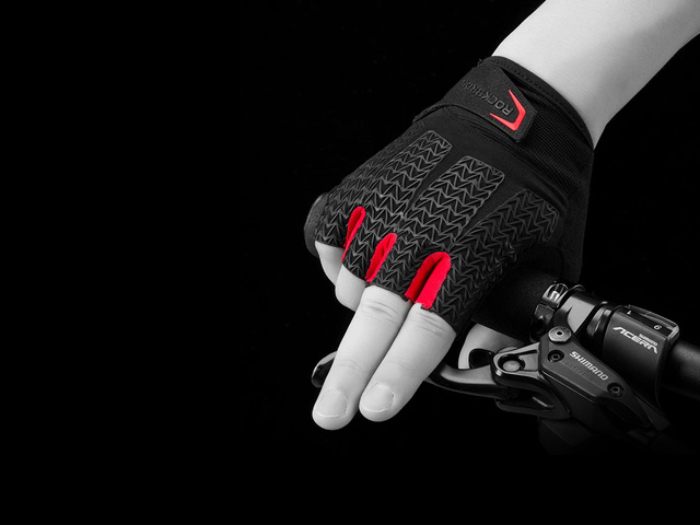 Rękawiczki rowerowe na rower bez palców L RockBros S169BR-L czarne