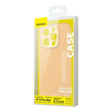 Baseus Liquid Silica Gel Case Set für iPhone 14 Pro Max (Gelb) Gehärtetes Glas mit Reinigungsset
