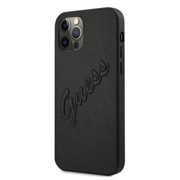Ratet mal, GUHCP12LRSAVSBK iPhone 12 Pro Max 6,7" czarny/schwarz Hardcase Saffiano Vintage Script