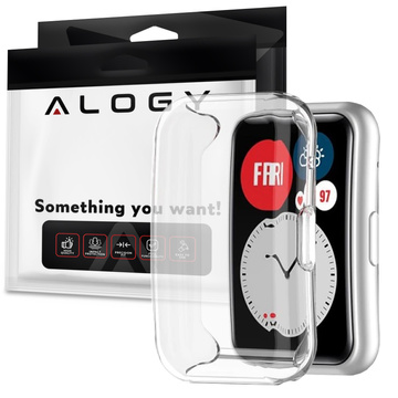 TPU-Hülle aus Silikon mit Alogy-Abdeckung für Huawei Watch Fit Transparent