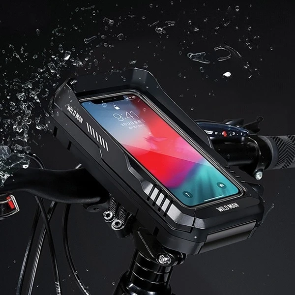 Torba Rowerowa Na Kierownicę Wildman FK4 Wodoodporna Na Telefon Czarna