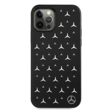 Etui Mercedes MEHCP12LESPBK do iPhone 12 Pro Max 6,7" hardcase Silver Stars Pattern czarny/black