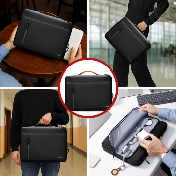 Bange wasserdichter Rucksack für 15,6-Zoll-Laptop, Stadtreisender, 45 x 30 x 16 cm, für Arbeit, Flugzeug, Herren, Damen, mit USB-Anschluss Schwarz