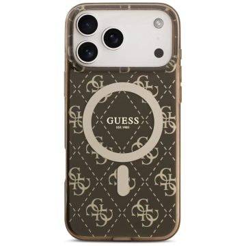 Etui Guess IML 4G Background MagSafe do iPhone 17 Pro Brązowy