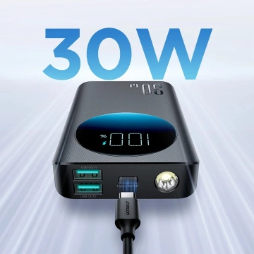 Joyroom JR-PBF01 Powerbank 10000mAh 30W PD Taschenlampengehäuse – Schwarz
