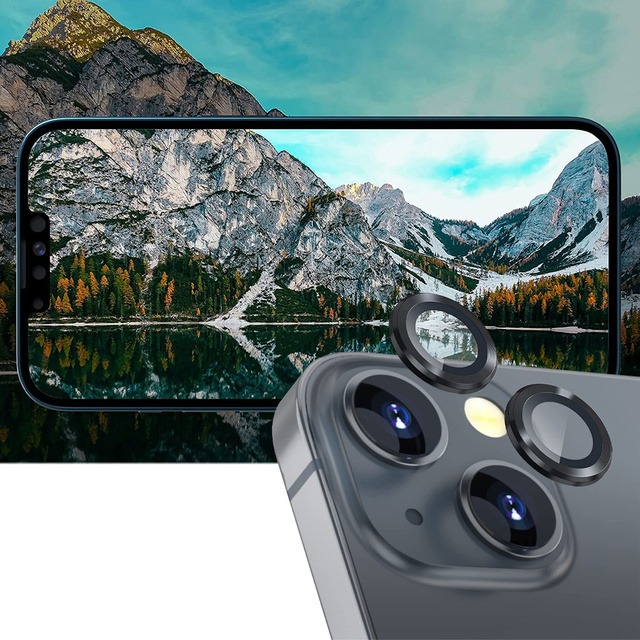 Nakładki ochronne Alogy Metal Lens szkło na obiektyw do Apple iPhone 13/ 13 Mini Black