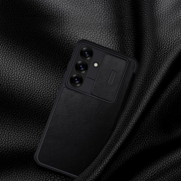 Hülle für Samsung Galaxy S25 Nillkin Qin Pro Schwarz mit Flip